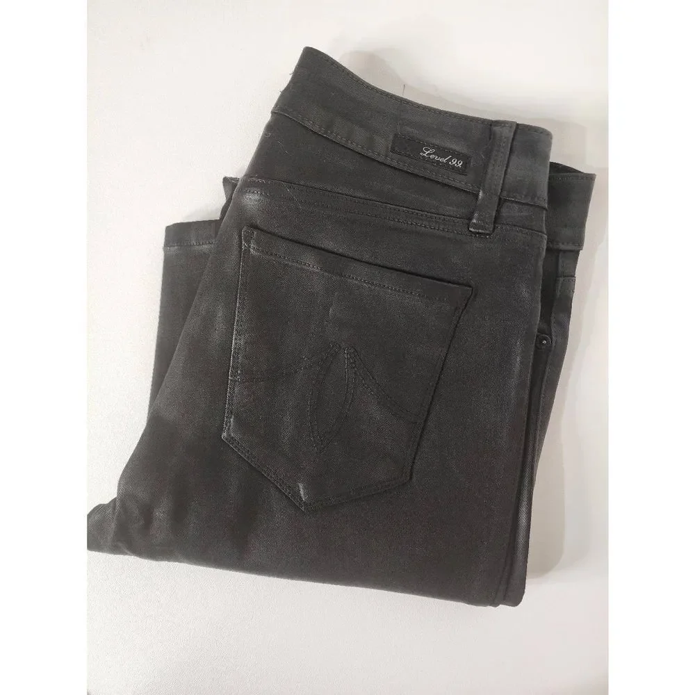 Level 99 Women Forever Black Denim Pants High Rise Skinny Jeans size 28/6 - Picture 8 of 10